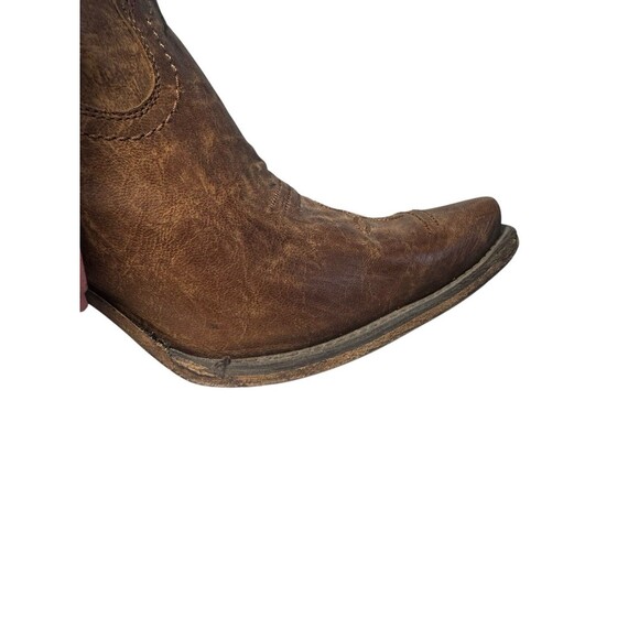 Junk Gypsy by Lane "Spirit Animal" Brown Leather Western Boots 8.5 Fringe Bootie - Picture 13 of 16